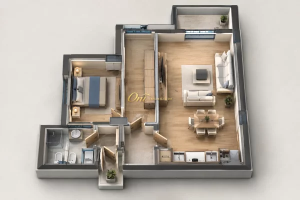 Shtepi ne shitje Apartament ne Tirane, 1+1, Mobilimi Bosh, pa mobiluar, Pagesa 87,900  Euro.