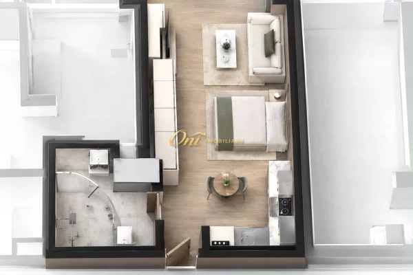 Shtepi ne shitje Apartament ne Tirane, Garsoniere, Mobilimi Bosh, pa mobiluar, Pagesa 119,000  Euro.