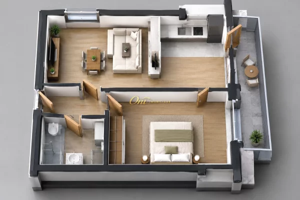 Shtepi ne shitje Apartament ne Tirane, 1+1, Mobilimi E mobiluar, Pagesa 224,000  Euro.