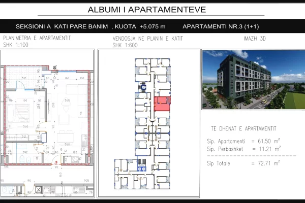 Apartment for sale in Tirana 2+1, Emty