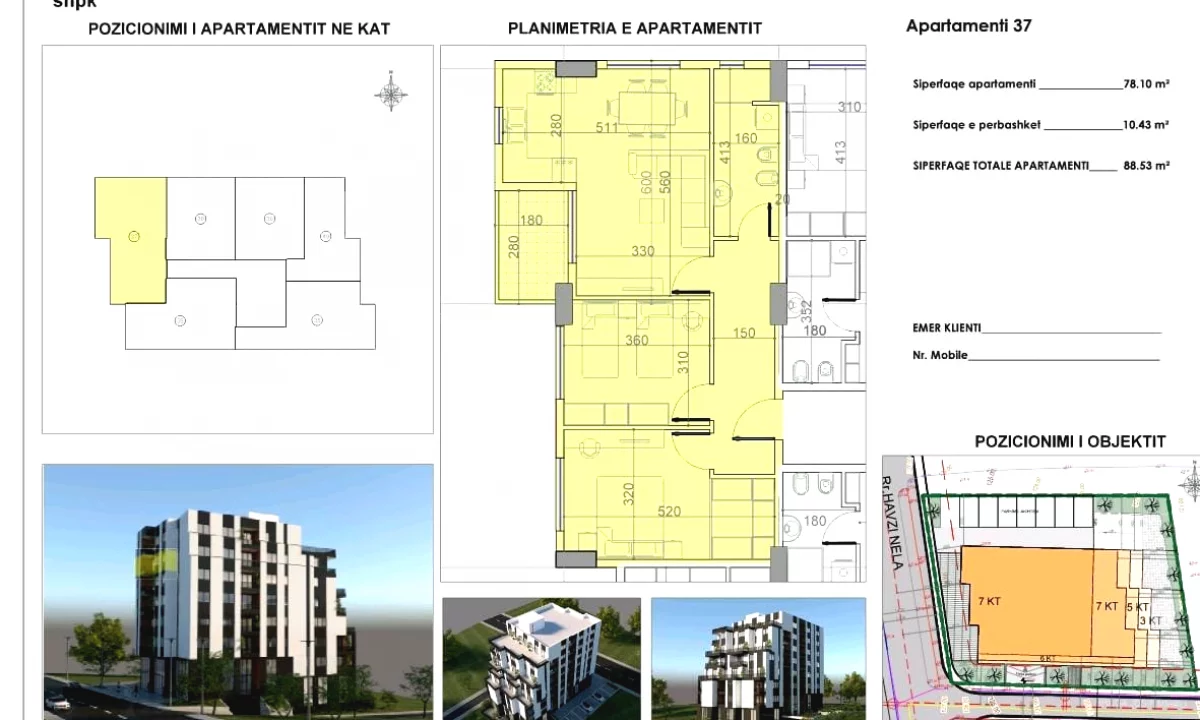 Apartment for sale in Tirana 2+1, Emty