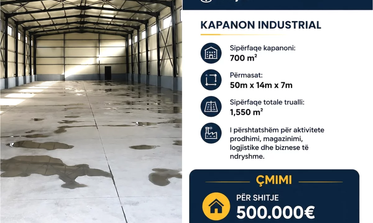 ✨Jepet Kapanon Industrial per Shitje ne Shijak
