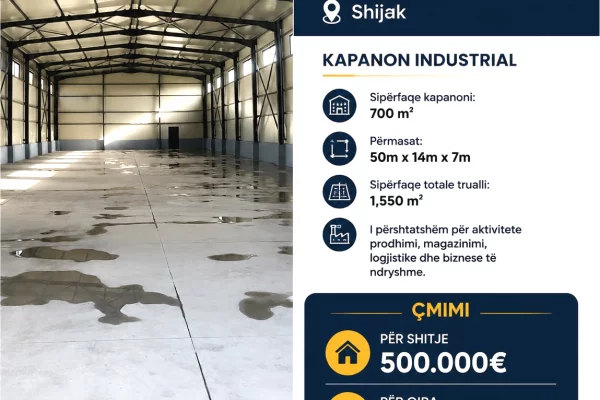 Ambient biznesi ne shitje 1+1 ne Durres - 500,000 Euro
