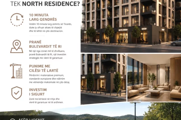 Apartamente per shitje tek North Residence , Paskuqan ! 