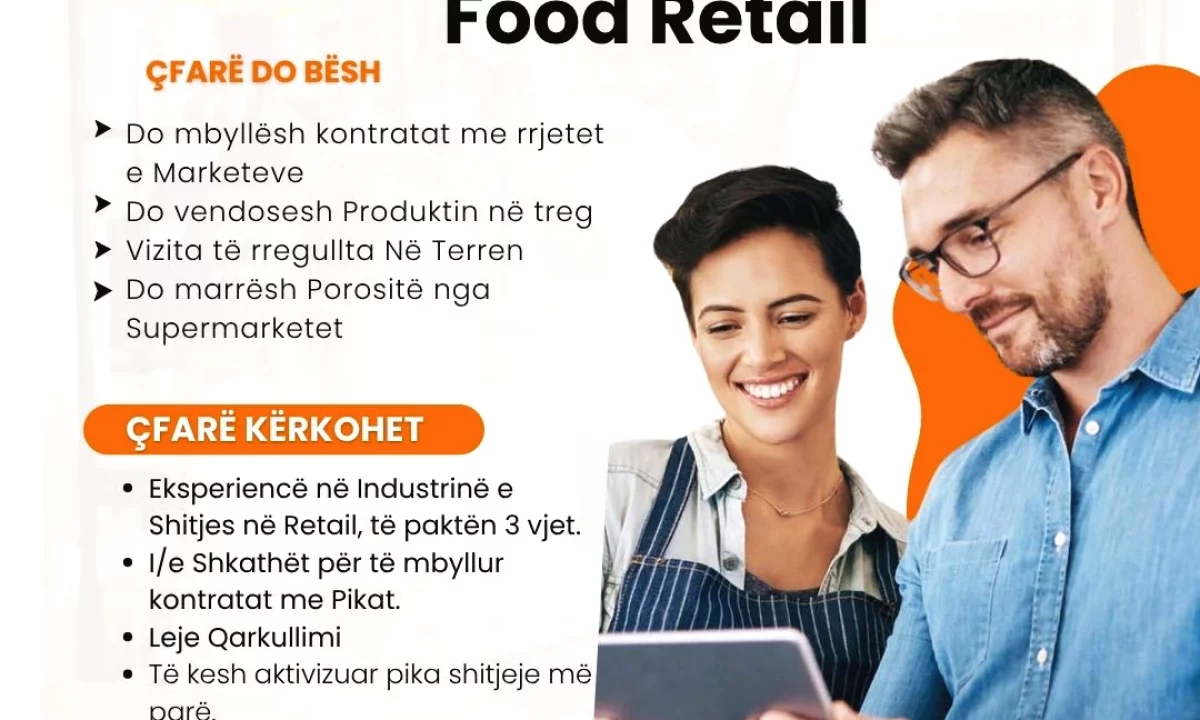 Njoftime Pune ne Tirane, Profesioni Menaxher Shitje , Me eksperience, Pagesa Me Marreveshje.
