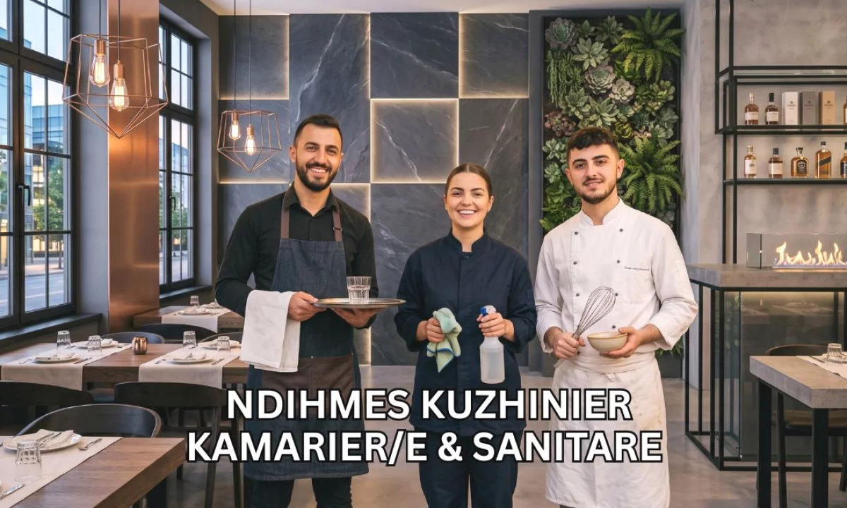 Job Offers in Tirana, Profession Kamarier/e, Sanitare, Ndihmes-Kuzhinier , Beginner/Little experience, Payment By Agreement.