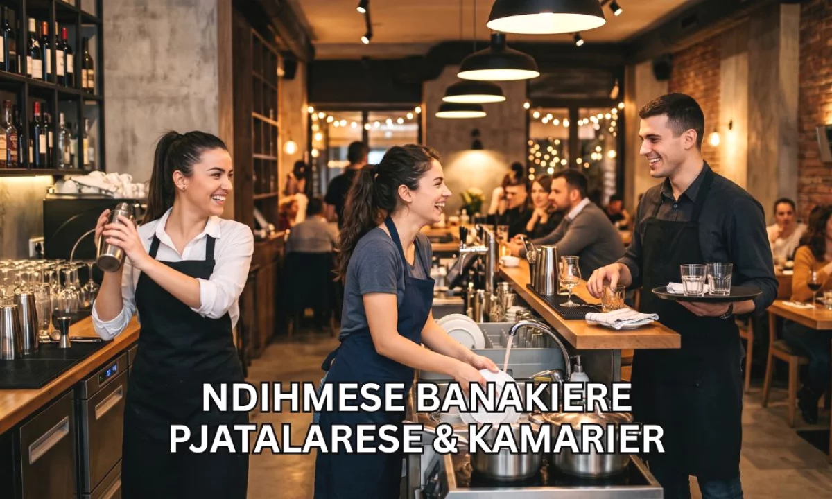 Njoftime Pune ne Tirane, Profesioni Kamarier ,Ndihmese Banakiere dhe Pjatalarese , Fillestar/Pak eksperience, Pagesa Me Marreveshje.