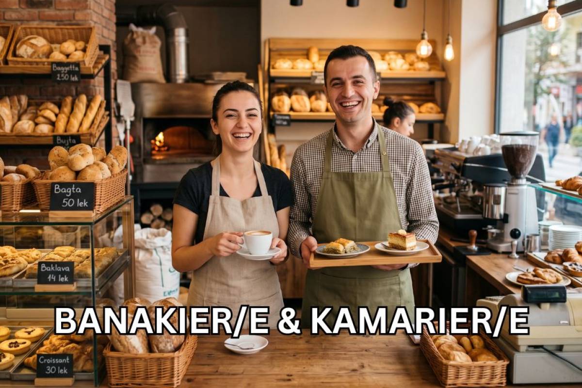 Job Offers in Tirana, Profession  Banakier/e, Kamarier/e , Beginner/Little experience, Payment By Agreement.