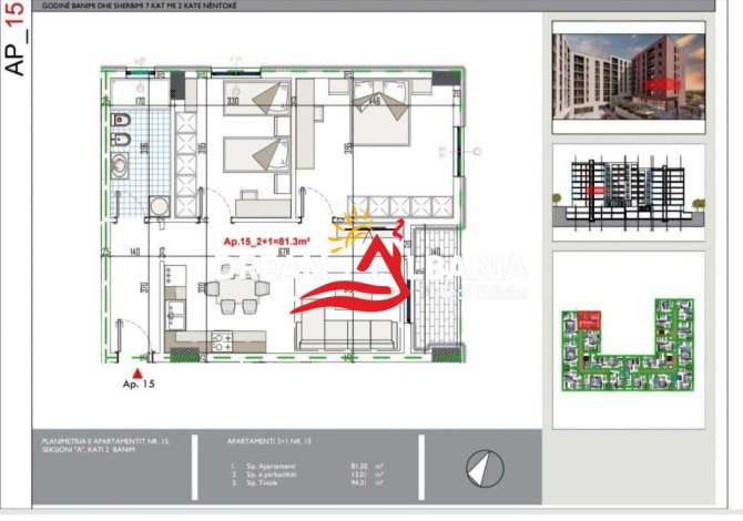 Shtepi ne shitje Apartament ne Tirane, 2+1, Mobilimi Bosh, pa mobiluar, Pagesa 95,000  Euro.
