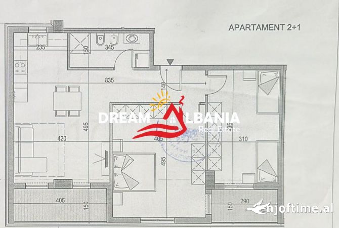 Shtepi ne shitje Apartament ne Tirane, 2+1, Mobilimi Bosh, pa mobiluar, Pagesa 104,000  Euro.