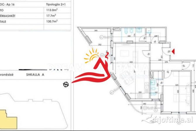 Apartament 3+1+2 tualete ne shitje tek Liqeni i Thate, prane Radisson Hotel ne Tirane (ID 4131439)