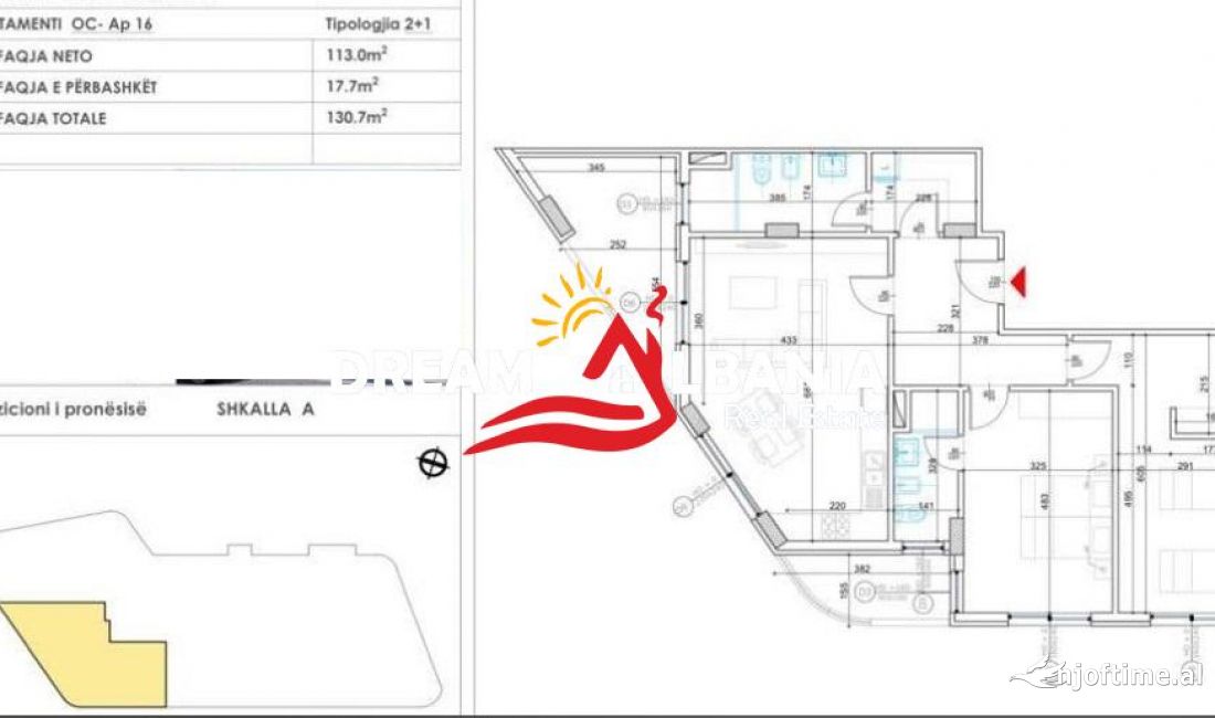 Appartamento in vendita a Tirana 3+1, Vuoto