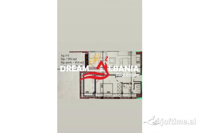 Shtepi ne shitje Apartament ne Tirane, 1+1, Mobilimi Bosh, pa mobiluar, Pagesa 160,500  Euro.