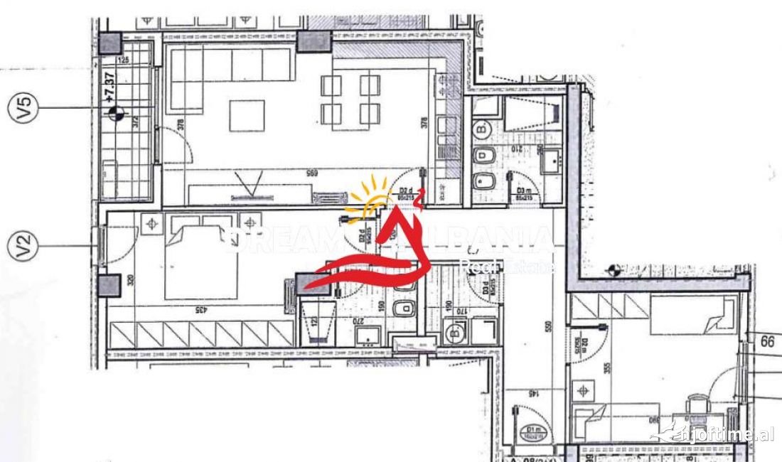 Shtepi ne shitje Apartament ne Tirane, 2+1, Mobilimi Bosh, pa mobiluar, Pagesa 198,900  Euro.