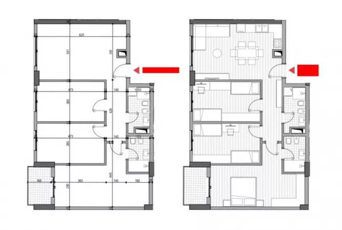 Shtepi ne shitje Apartament ne Tirane, 3+1, Mobilimi Bosh, pa mobiluar, Pagesa 175,305  Euro.