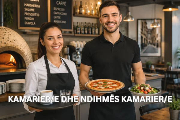 Njoftime Pune per kamarier/e dhe ndihmës kamarier/e ne Tirane