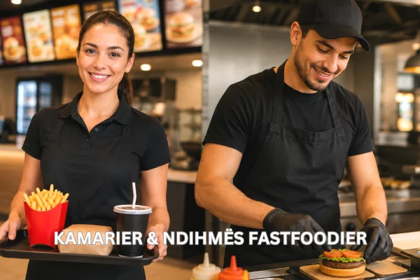 Njoftime Pune per Kamarier &amp; Ndihmës Fastfoodier ne Lezhe