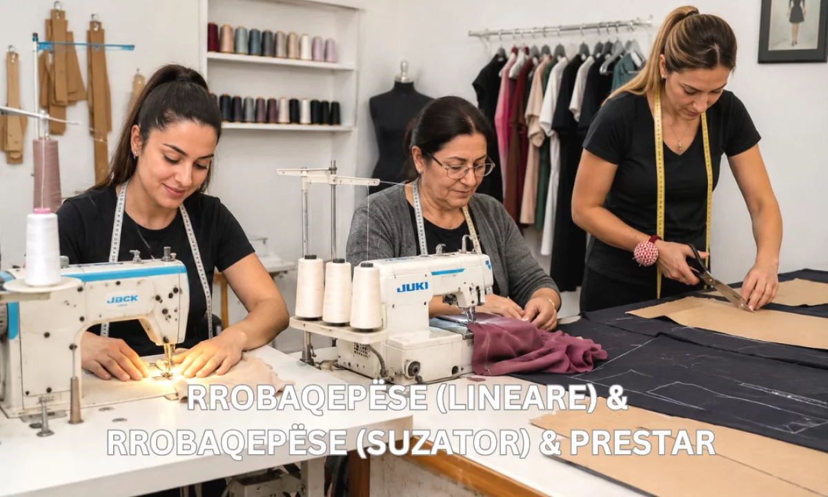 Njoftime Pune ne Tirane, Profesioni Rrobaqepëse (Lineare) & Rrobaqepëse (Suzator) & Prestar , Fillestar/Pak eksperience, Pagesa Me Marreveshje.