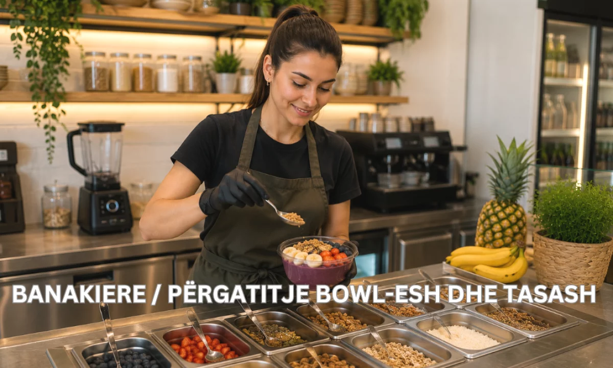 Njoftime Pune ne Tirane, Profesioni Banakiere / Përgatitje Bowl-esh dhe Tasash , Fillestar/Pak eksperience, Pagesa 550  Euro.
