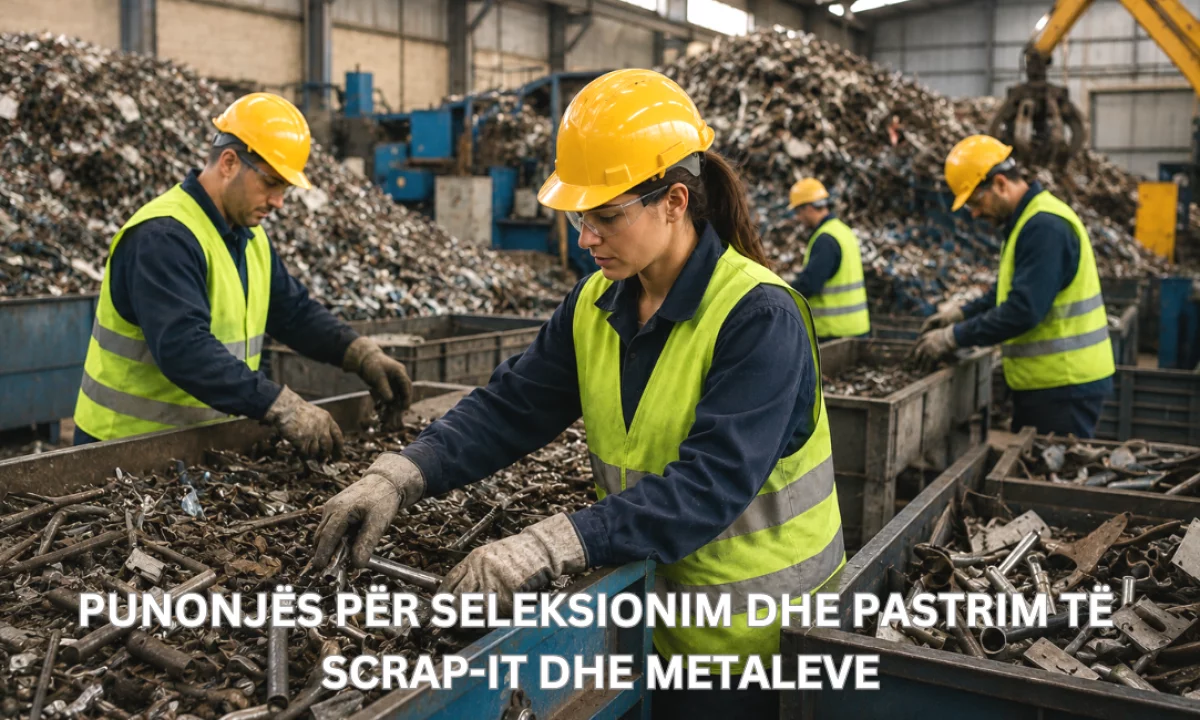 Njoftime Pune ne Tirane, Profesioni Punonjës për seleksionim dhe pastrim të scrap-it dhe metaleve , Fillestar/Pak eksperience, Pagesa Me Marreveshje.