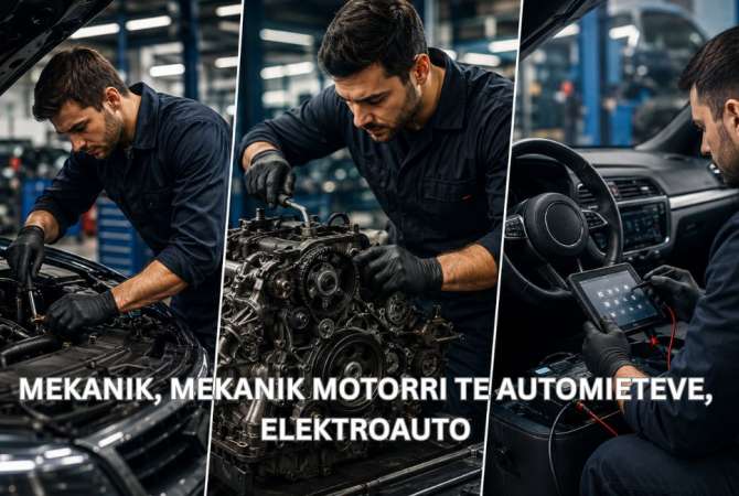 Njoftime Pune per Mekanik, Mekanik Motorri te Automietevet, Elektroauto ne Tirane