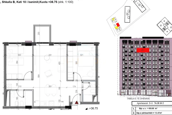 Shtepi ne shitje Apartament ne Tirane, 2+1, Mobilimi Bosh, pa mobiluar, Pagesa 169,000  Euro.