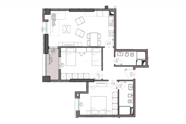 Shtepi ne shitje Apartament ne Tirane, 2+1, Mobilimi Bosh, pa mobiluar, Pagesa 198,000  Euro.
