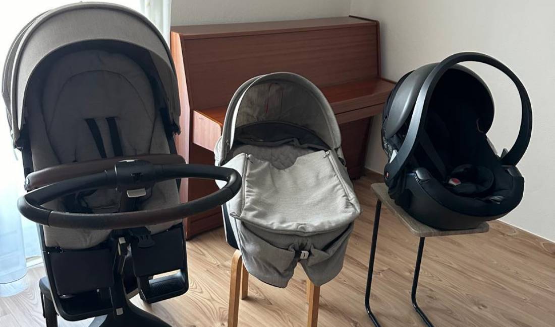 Karroce Stokke Xplory V6 me portbebe, ndenjese makine, winter kit e aksesore te tjere