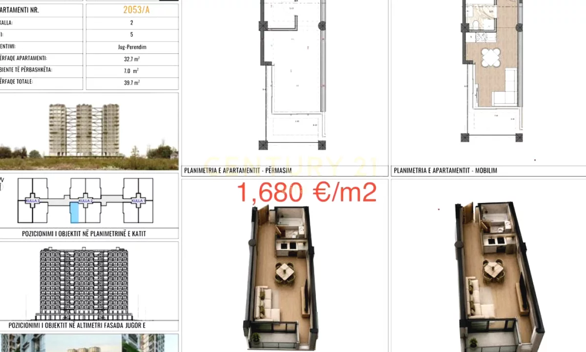 Shtepi ne shitje Apartament ne Durres, Garsoniere, Mobilimi Bosh, pa mobiluar, Pagesa 60,000  Euro.