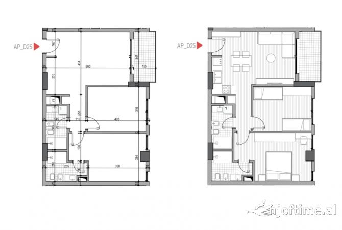 Shtepi ne shitje Apartament ne Tirane, 2+1, Mobilimi Bosh, pa mobiluar, Pagesa 155,000  Euro.
