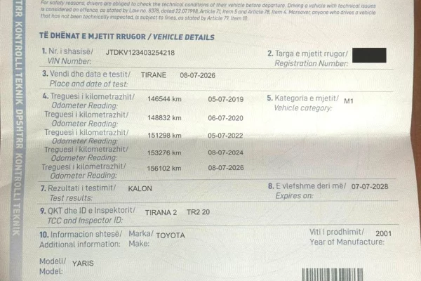 Makina ne shitje ne Tirane - 1,500 Euro