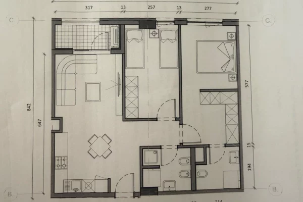 Shtepi ne shitje Apartament ne Tirane, 2+1, Mobilimi Pjeserisht e mobiluar, Pagesa 135,000  Euro.