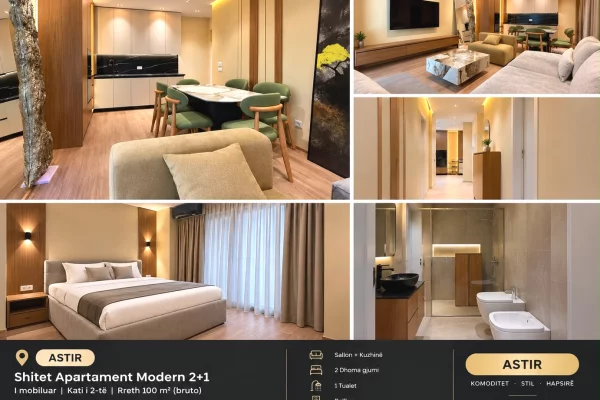 🏡 SHITET APARTAMENT MODERN 2+1 NË ASTIR – TIRANË