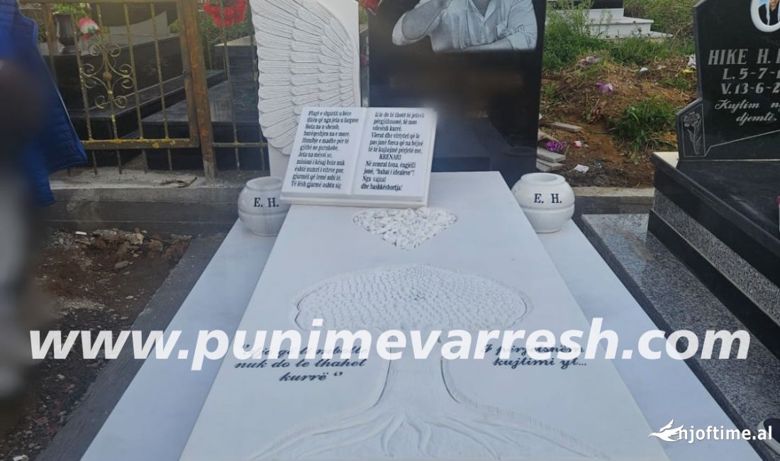 Varr Mermeri I Bardhe Thassos 10 cm trashesi - Krahe engjelli + Zemer