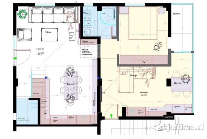 Apartamente 3+1 ne Shitje prane Restorant Deliut  ne Fresk 