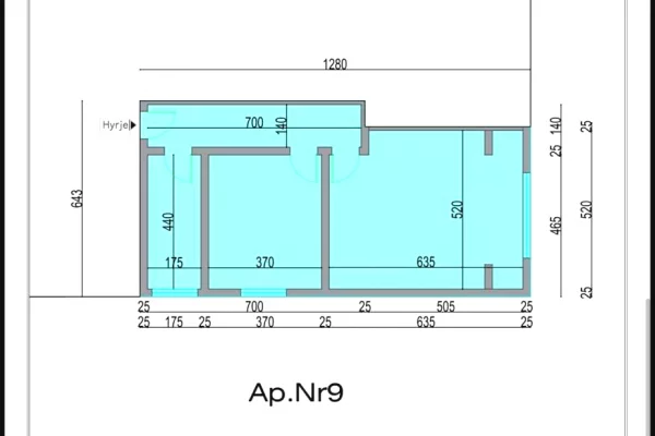 Shtepi ne shitje Apartament ne Tirane, 1+1, Mobilimi Bosh, pa mobiluar, Pagesa 114,000  Euro.
