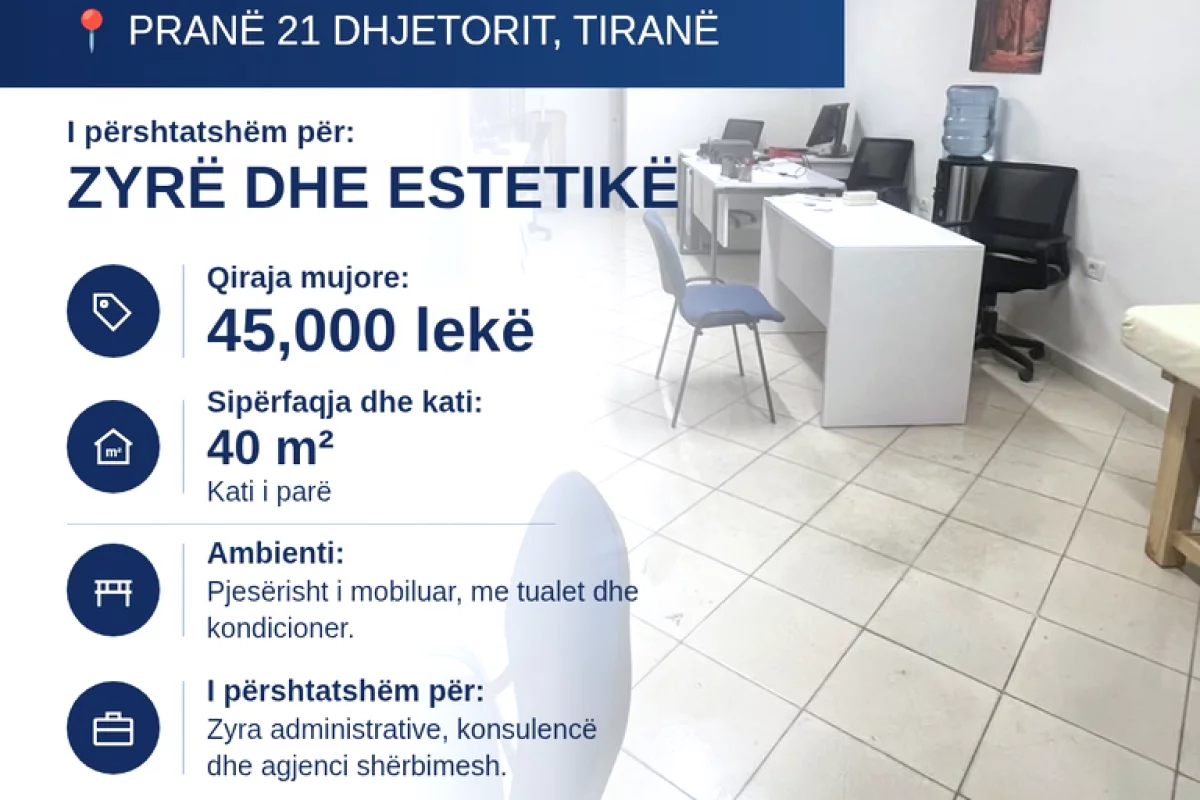 Dyqan me qera, pershtatshme per Zyre, Estetik, Parukeri, dyqan rrobash.
