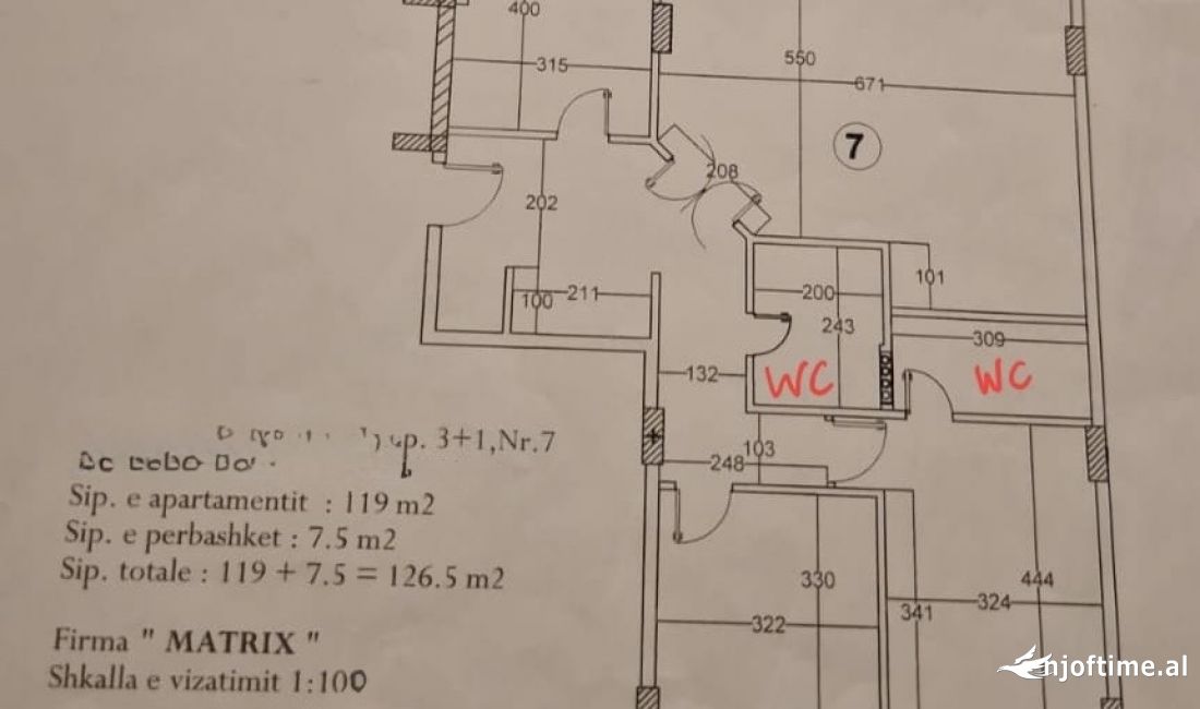 Japim me qera 3+1+2, 126 m2 per zyre te Ish Ekspozita
