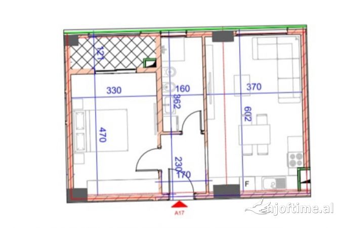 Shtepi ne shitje Apartament ne Tirane, 1+1, Mobilimi Bosh, pa mobiluar, Pagesa 110,000  Euro.