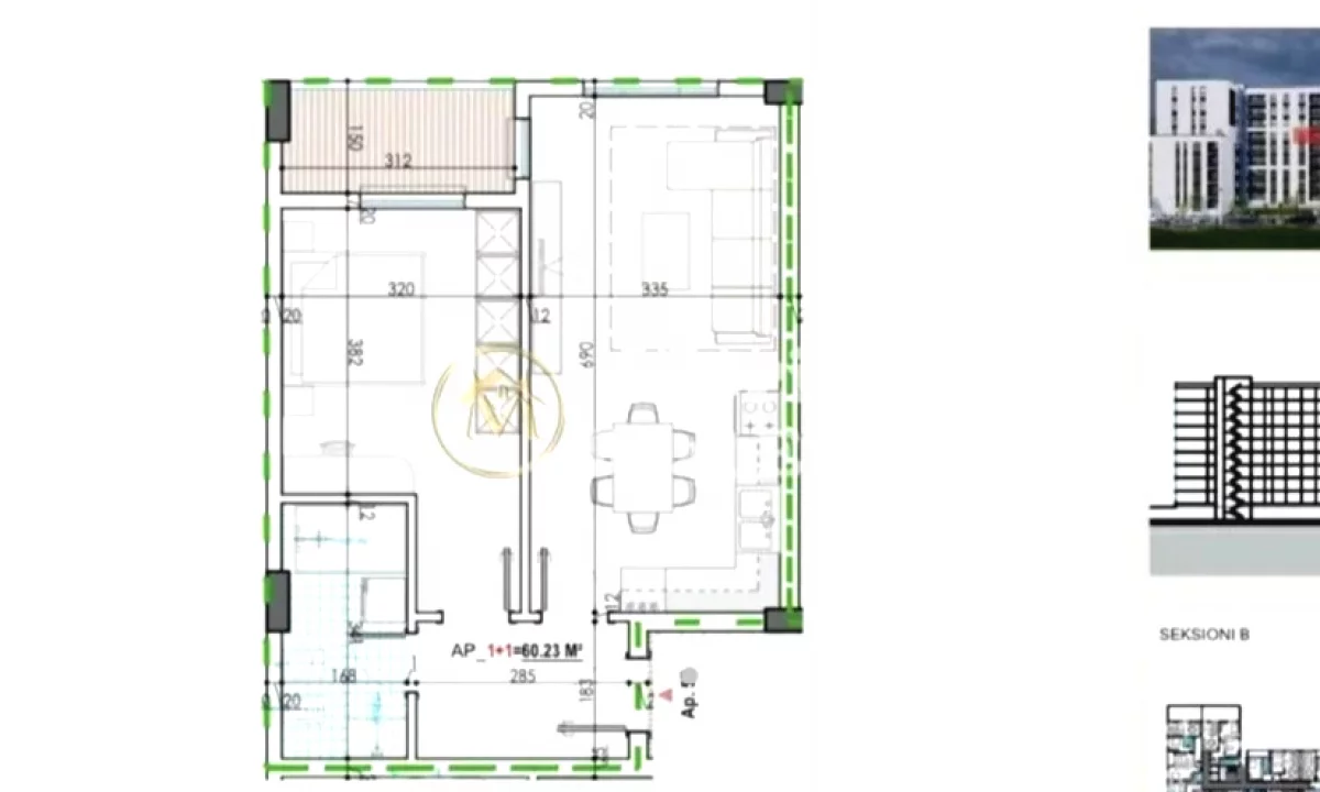 Appartamento in vendita a Tirana 1+1, Vuoto