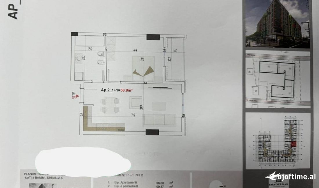 Shtepi ne shitje Apartament ne Tirane, 1+1, Mobilimi Bosh, pa mobiluar, Pagesa 79,000  Euro.