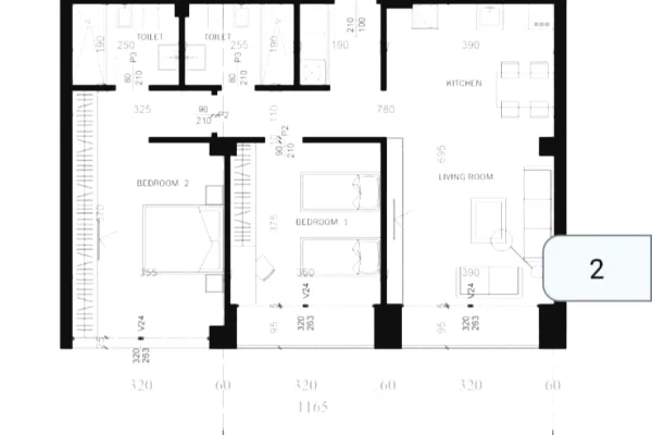 Shtepi ne shitje Apartament ne Tirane, 2+1, Mobilimi Bosh, pa mobiluar, Pagesa 205,200  Euro.