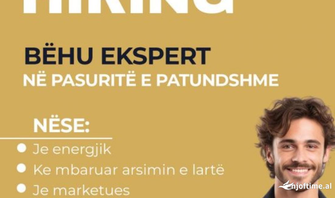 Njoftime Pune ne Tirane, Profesioni AGJENT IMOBILAR , Pa Eksperience, Pagesa 100  Euro.