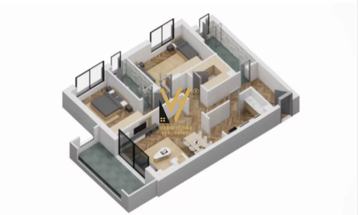 Shtepi ne shitje Apartament ne Tirane, 2+1, Mobilimi Bosh, pa mobiluar, Pagesa 276,000  Euro.