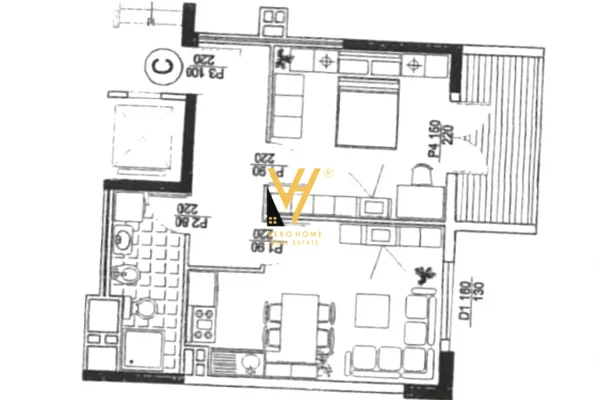 Shtepi ne shitje Apartament ne Tirane, 1+1, Mobilimi Bosh, pa mobiluar, Pagesa 170,000  Euro.