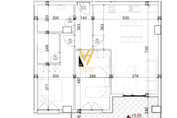 Shtepi ne shitje Apartament ne Tirane, 2+1, Mobilimi Bosh, pa mobiluar, Pagesa 186,700  Euro.