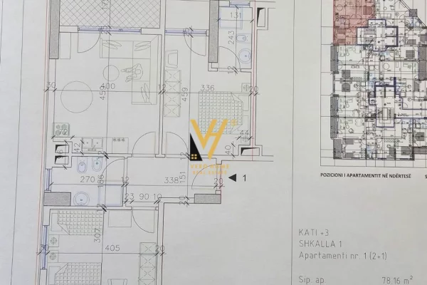 Shtepi ne shitje Apartament ne Tirane, 2+1, Mobilimi Bosh, pa mobiluar, Pagesa 22,000,000  Leke.