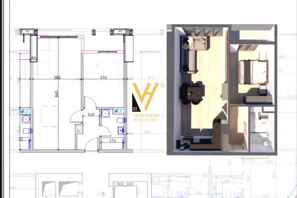 Shtepi ne shitje Apartament ne Tirane, 1+1, Mobilimi Bosh, pa mobiluar, Pagesa 198,700  Euro.