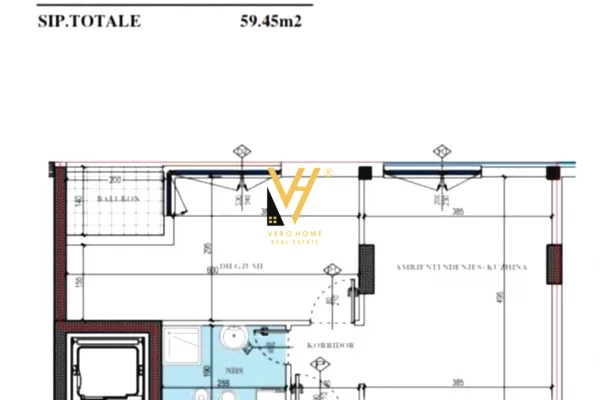 Shtepi ne shitje Apartament ne Tirane, 1+1, Mobilimi Bosh, pa mobiluar, Pagesa 128,000  Euro.