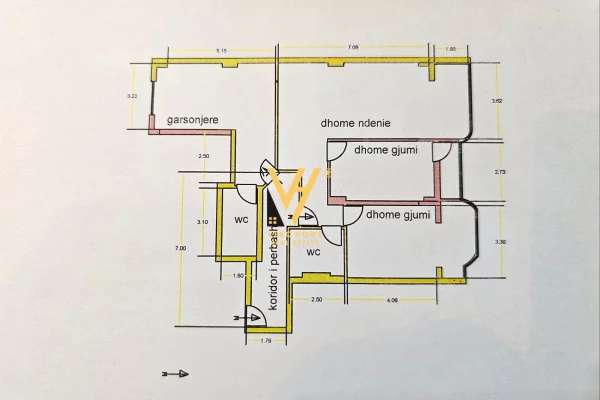 Shtepi ne shitje Apartament ne Tirane, 2+1, Mobilimi Bosh, pa mobiluar, Pagesa 300,000  Euro.